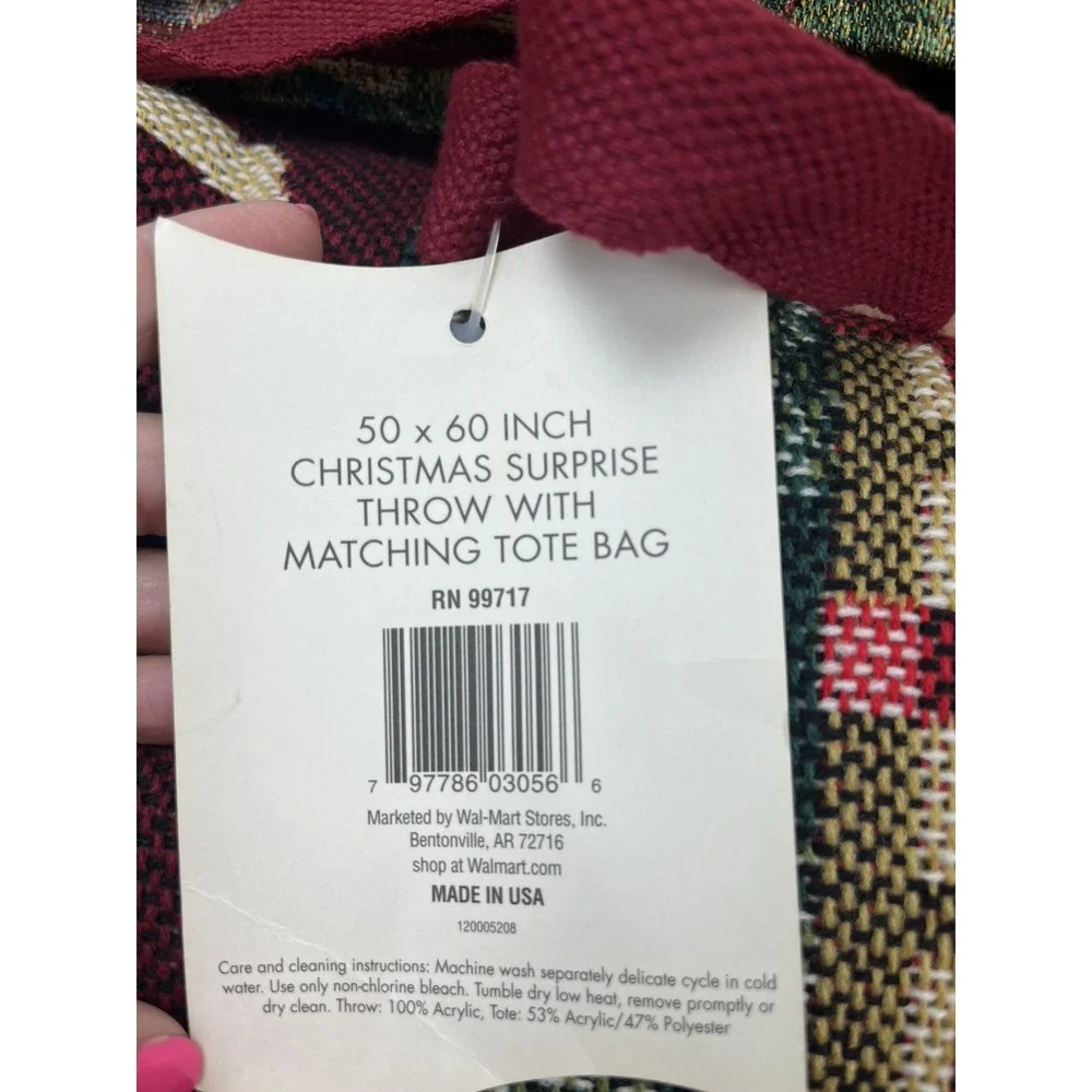 Vintage Mia Lane Labrador Christmas Puppies Tapestry Throw Blanket & Bag NEW‎
